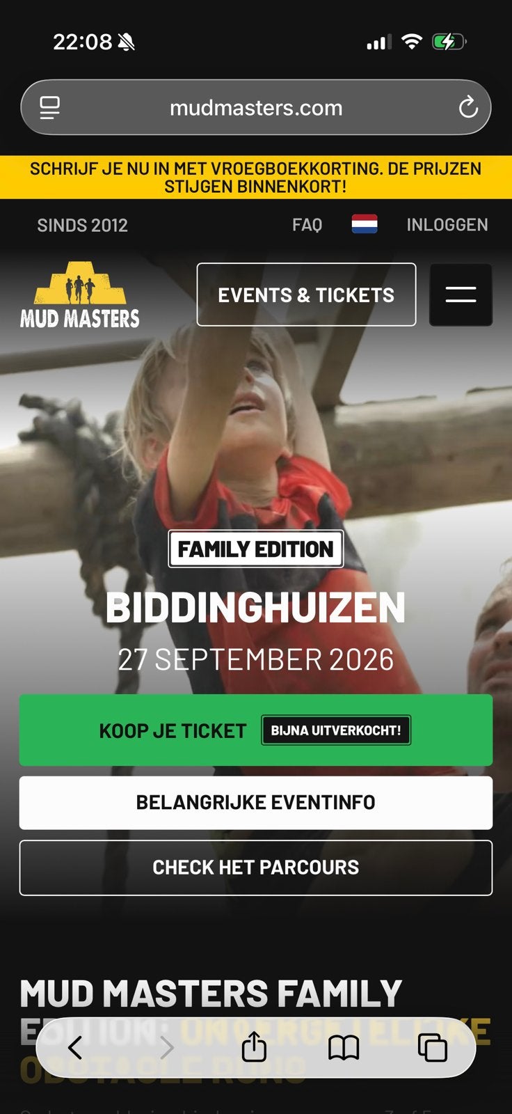 Mudmasters family edition zondag 27 sept, Tickets en Kaartjes, Drie personen of meer