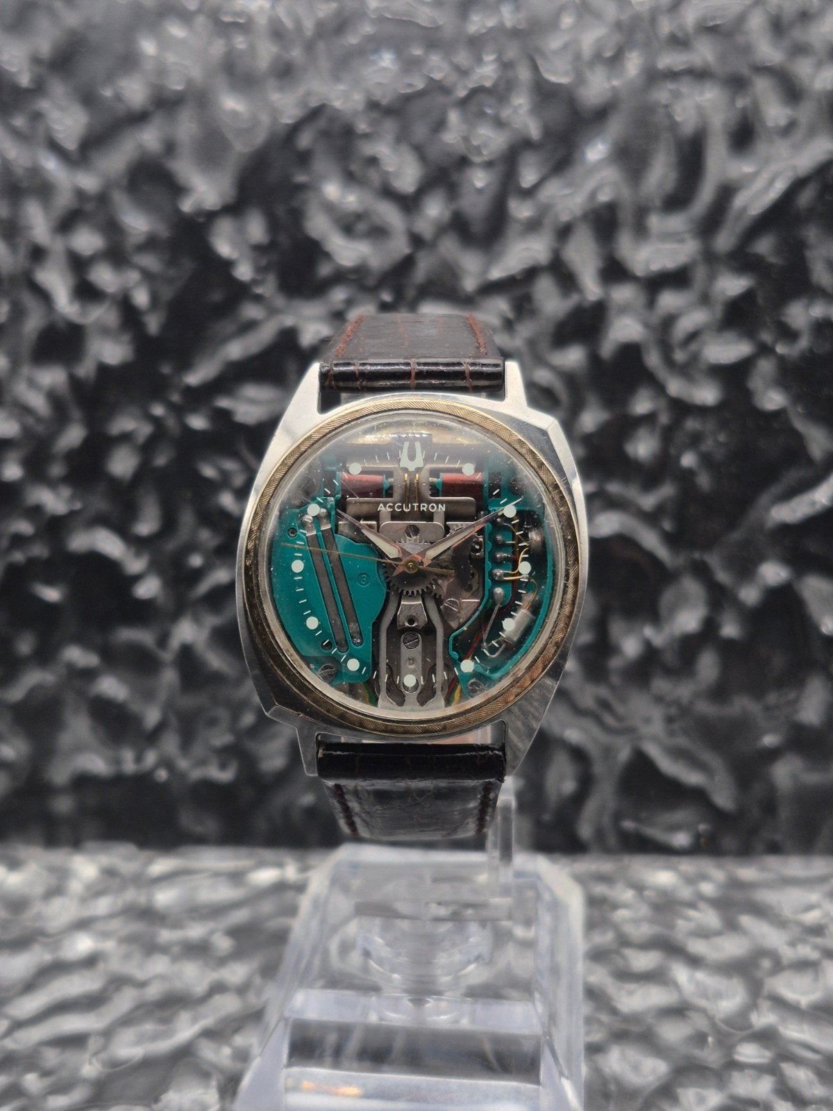 Bulova Accutron Spaceview 214 "Floppy Football" Tuning Fork, IOS, Bulova, Ophalen of Verzenden, Empire State Building, 350 5th Ave, New York, NY 10118, USA