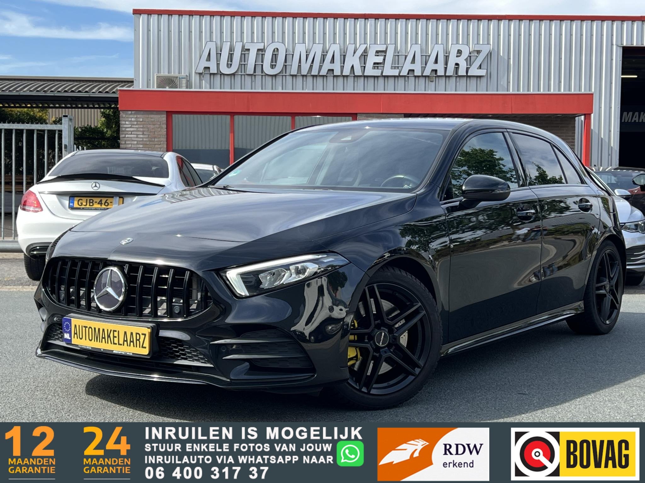 Mercedes-Benz A-klasse 250 Premium Plus AMG NIGHT LANE NAVI, 15 km/l, Gebruikt, 4 cilinders, Leder en Stof