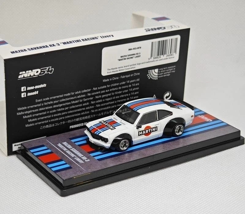 Mazda Savanna RX-3 van Inno64 1/64 Martini Racing Livery, Ophalen of Verzenden, Nieuw, Auto