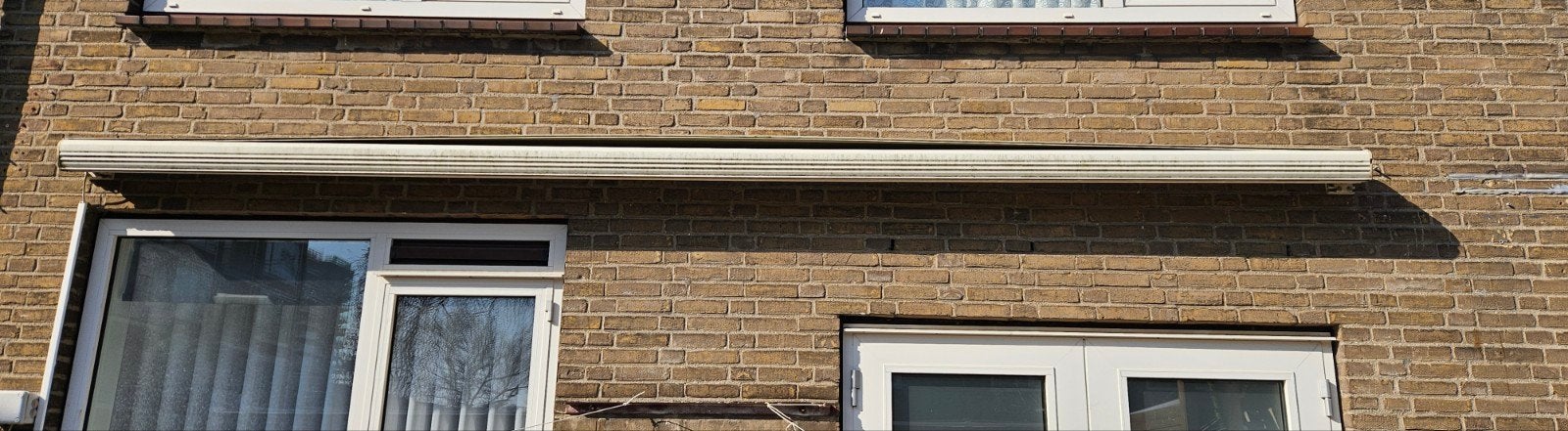 Elektrische Zonnescherm 5m breed, 150 tot 300 cm, Ophalen, Gebruikt