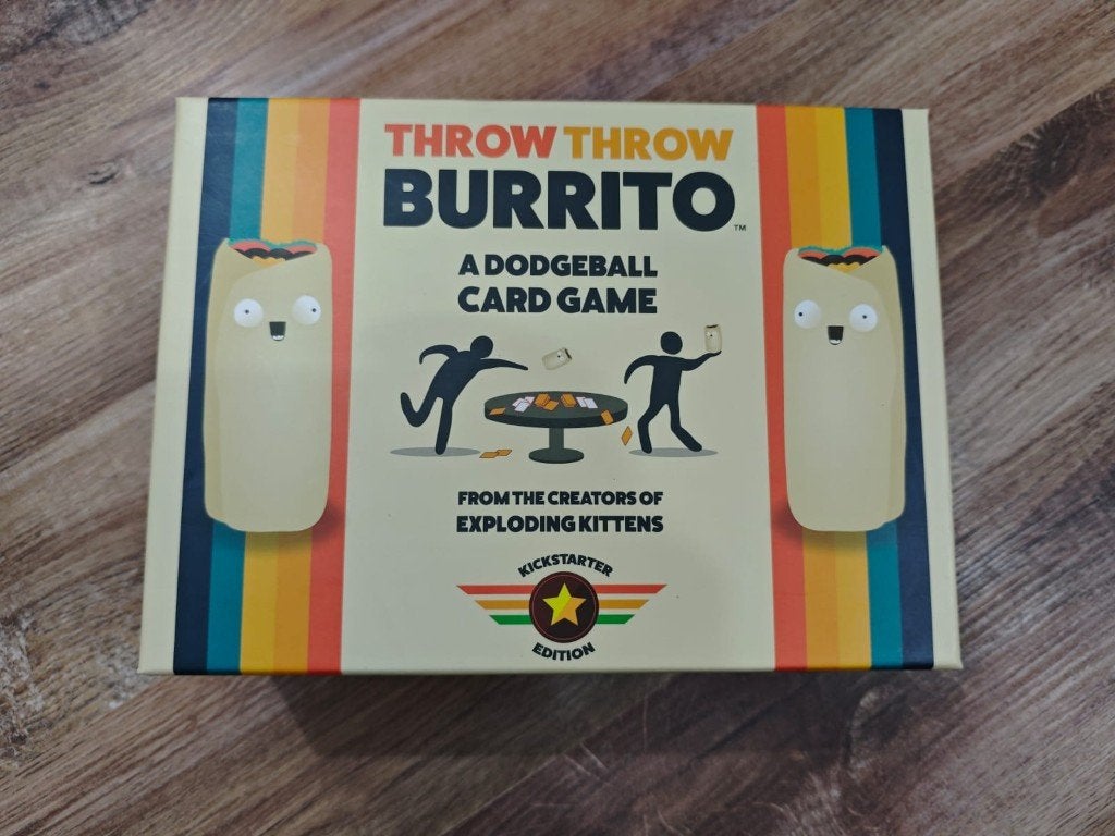 Throw Throw Burrito - Kickstarter edition, Een of twee spelers, Ophalen of Verzenden, Zo goed als nieuw, Exploding Kittens