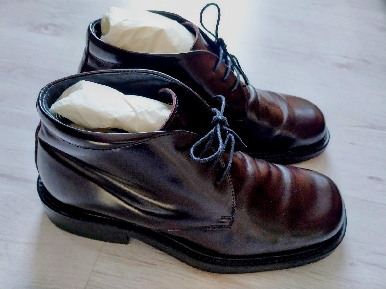 Mooie stevige leren schoenen - Maat 41, Bruin, Polsa, Ophalen of Verzenden, Zo goed als nieuw