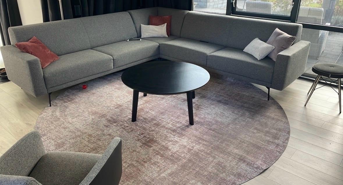 Moderne grijze hoekbank met fauteuil - Zo goed als nieuw, Ophalen, 100 tot 125 cm, Hoekbank, 300 cm of meer