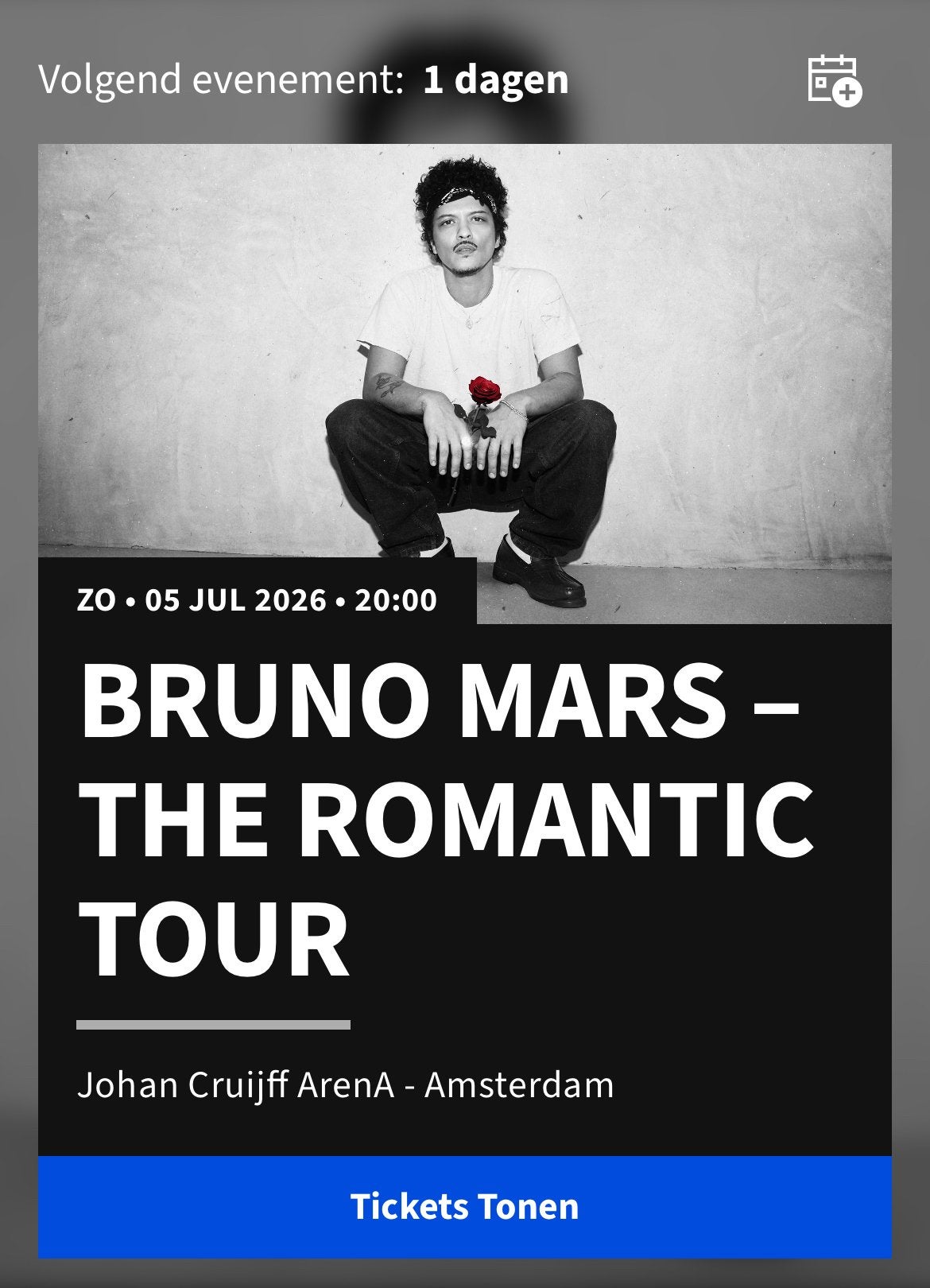 2 kaartjes zitplekken bruno mars, Tickets en Kaartjes, Concerten | Pop