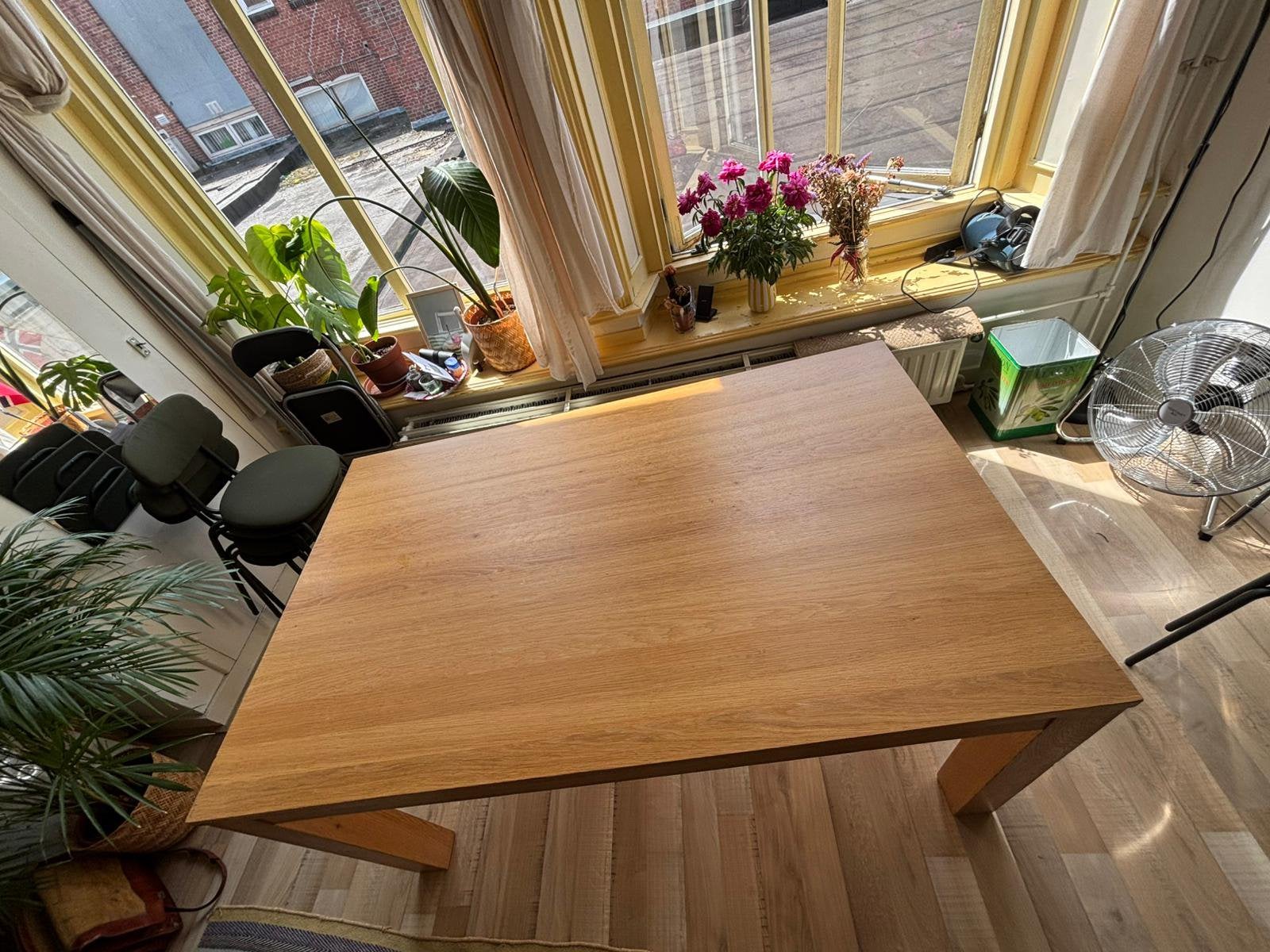 Big wooden dinner table, Ophalen, 100 tot 150 cm, 50 tot 100 cm, Zo goed als nieuw