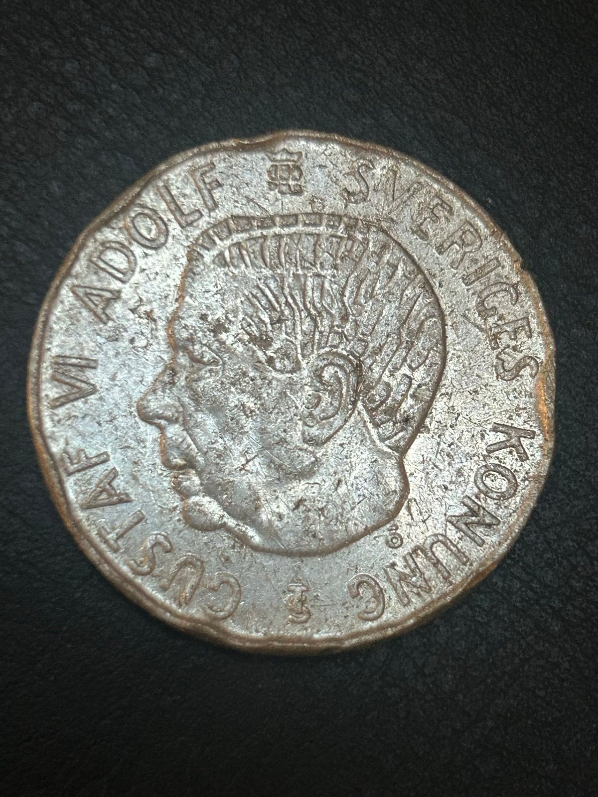 Zweedse 5 Kronen munt uit 1955 - Koning Gustaf V, Ophalen of Verzenden, Overige landen, Losse munt