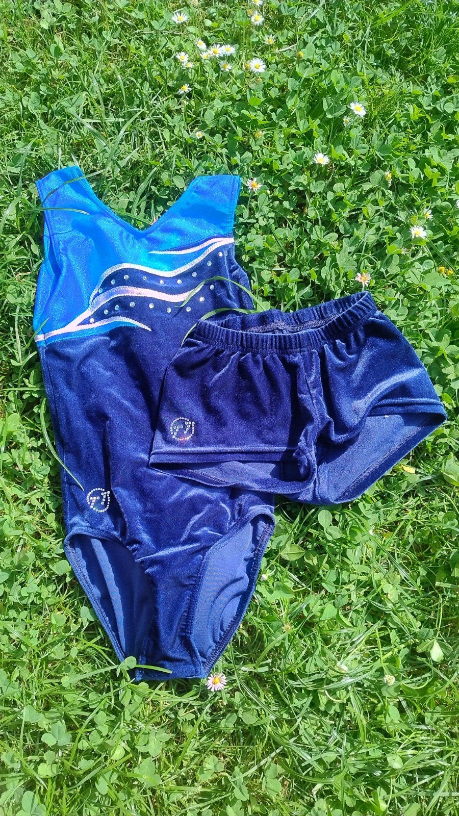 TT Gymnastics turnpakje blauw maat 140 met broekje, Blauw, Overige typen, Ophalen of Verzenden, Zo goed als nieuw