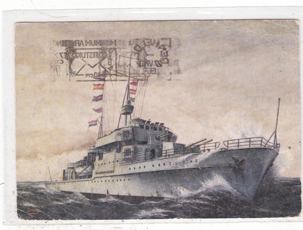 Den Helder-Hr. Ms. Kanonneerboot van Speijk 1956, Verzamelen, Verzenden, 1940 tot 1960, Gelopen, Noord-Holland