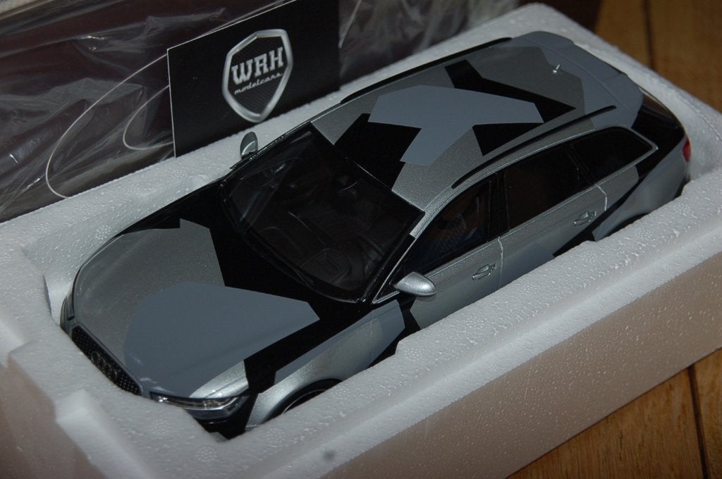 1:18 AUDI RS6 AVANT CAMOUFLAGE GT SPIRIT XFFMW WRH, Verzenden, Zo goed als nieuw, Auto, Overige merken