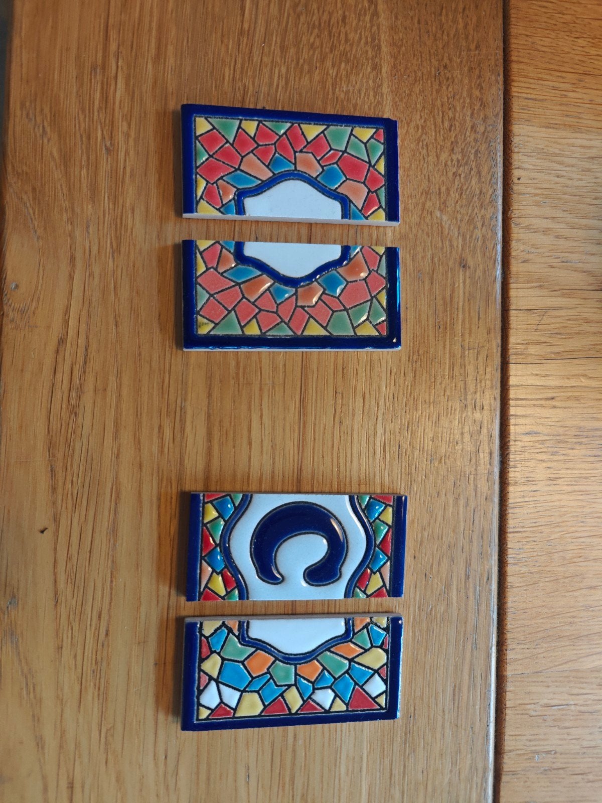 Set van 4 kleurrijke mozaïek tegels, Ophalen of Verzenden