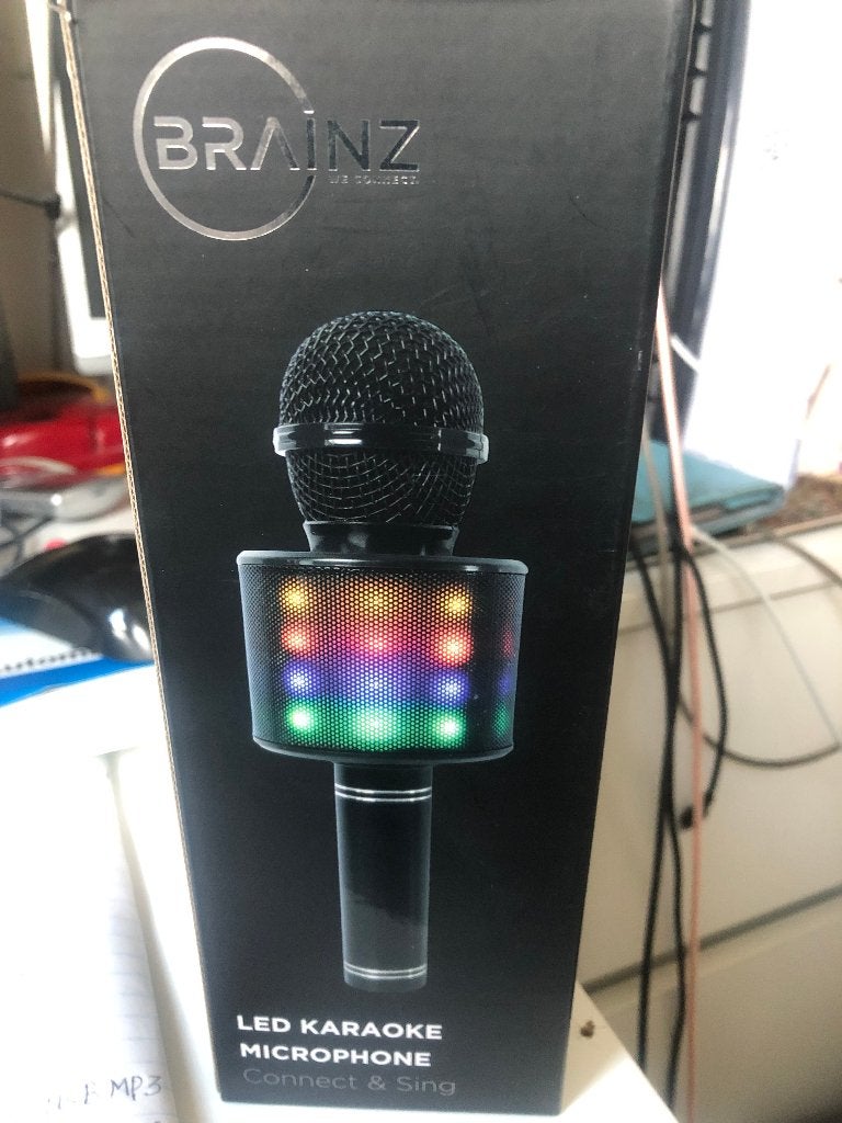 BRAINZ LED Karaoke Microphone, Ophalen of Verzenden, Nieuw, Complete set