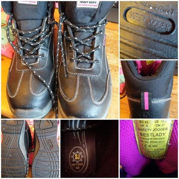 Hippe werkschoenen met vleugje roze, Safety jogger, Zwart, Ophalen of Verzenden, Zo goed als nieuw