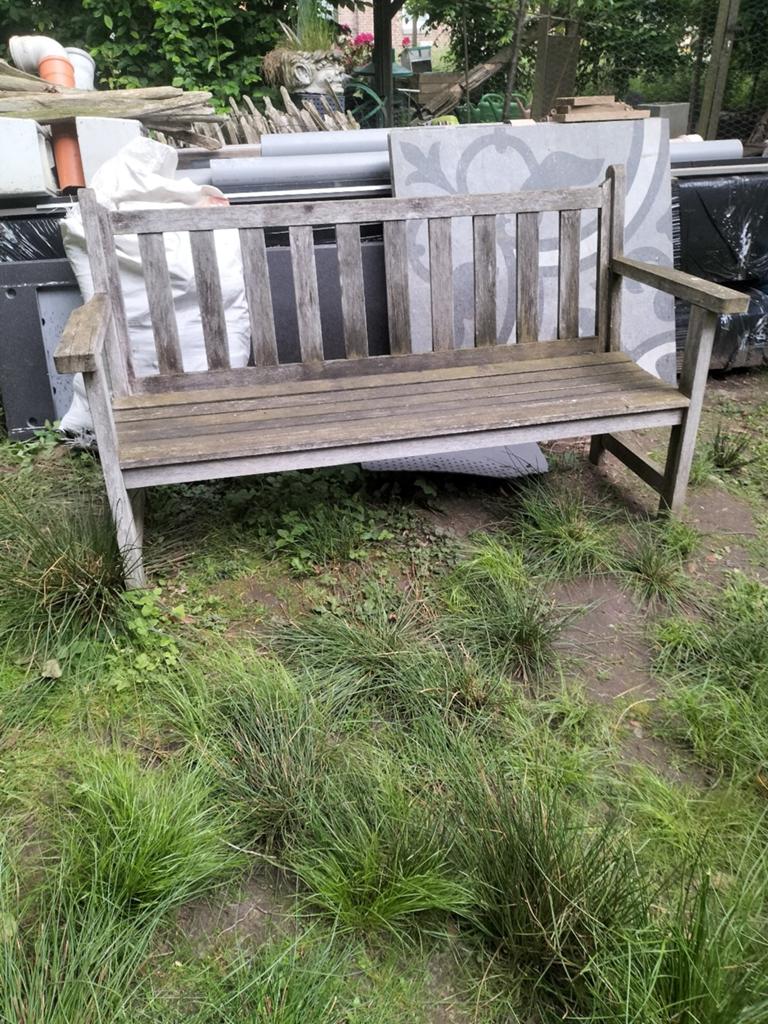 Teak hardhouten tuinbank - 160 cm, Ophalen, Gebruikt, Hout