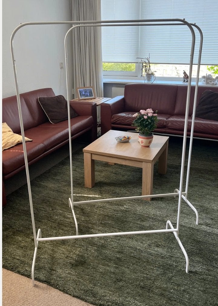2x IKEA MULIG kledingrek wit - kapstok voor kleren, Ophalen, Kunststof, Overige typen, Zo goed als nieuw