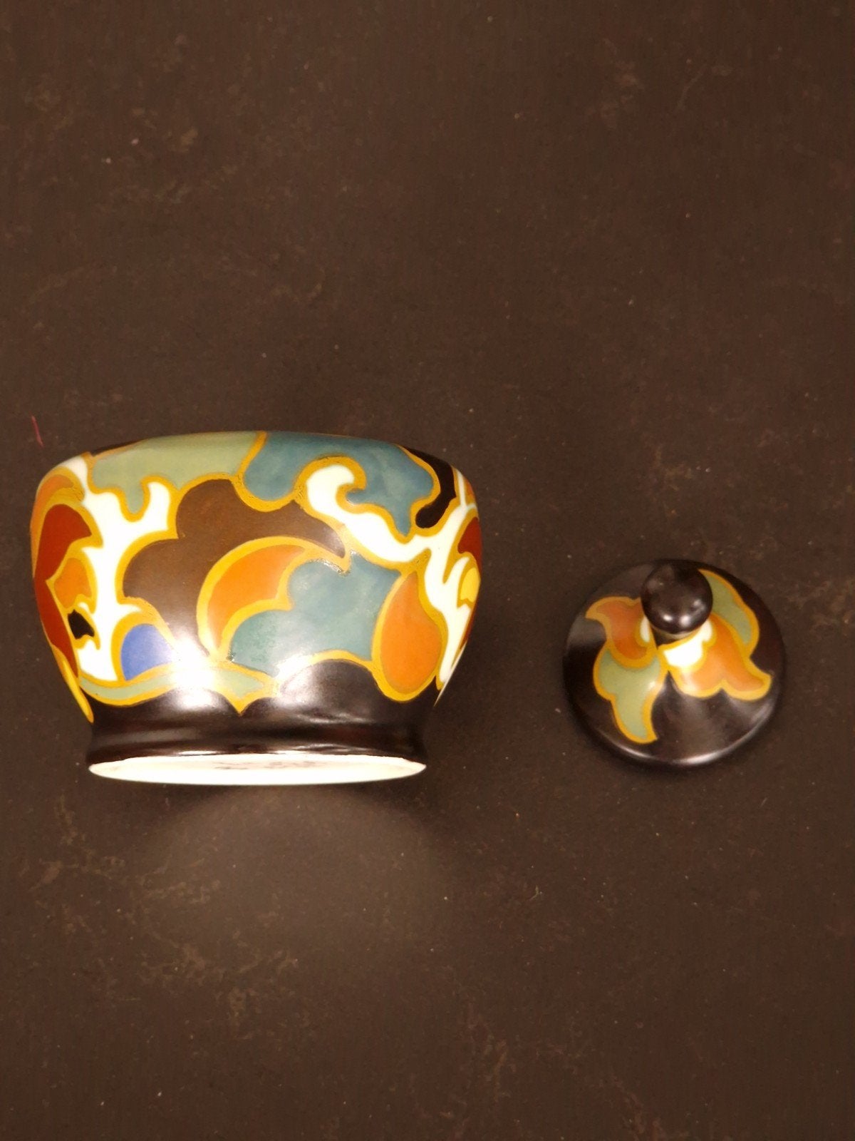 Zeldzame Zenith Gouda Vera Art Deco suikerpot met deksel, Ophalen
