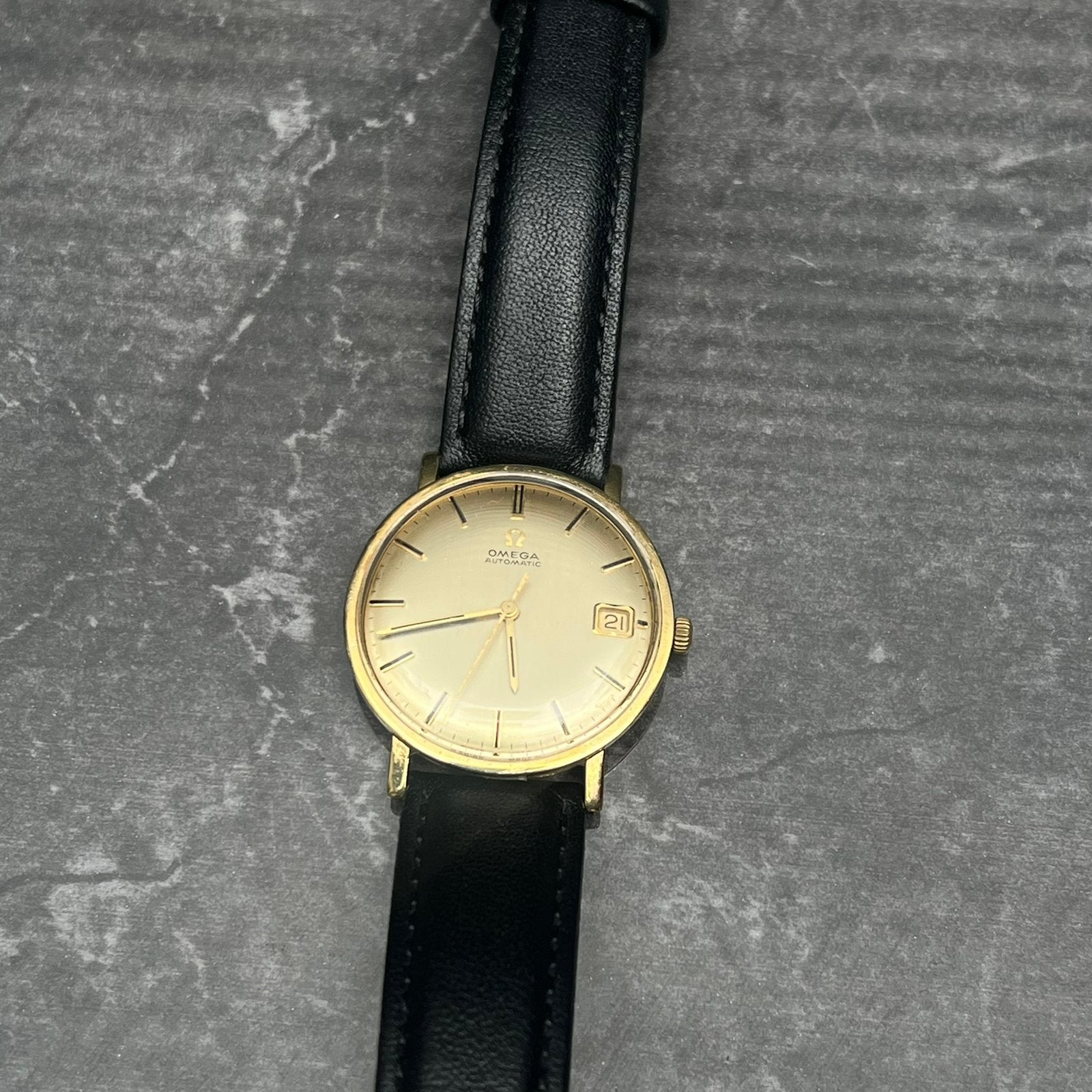 Omega horloge 18 karaat goud heren 36mm met papier doos, Sieraden, Tassen en Uiterlijk, Horloges | Antiek, Ophalen of Verzenden