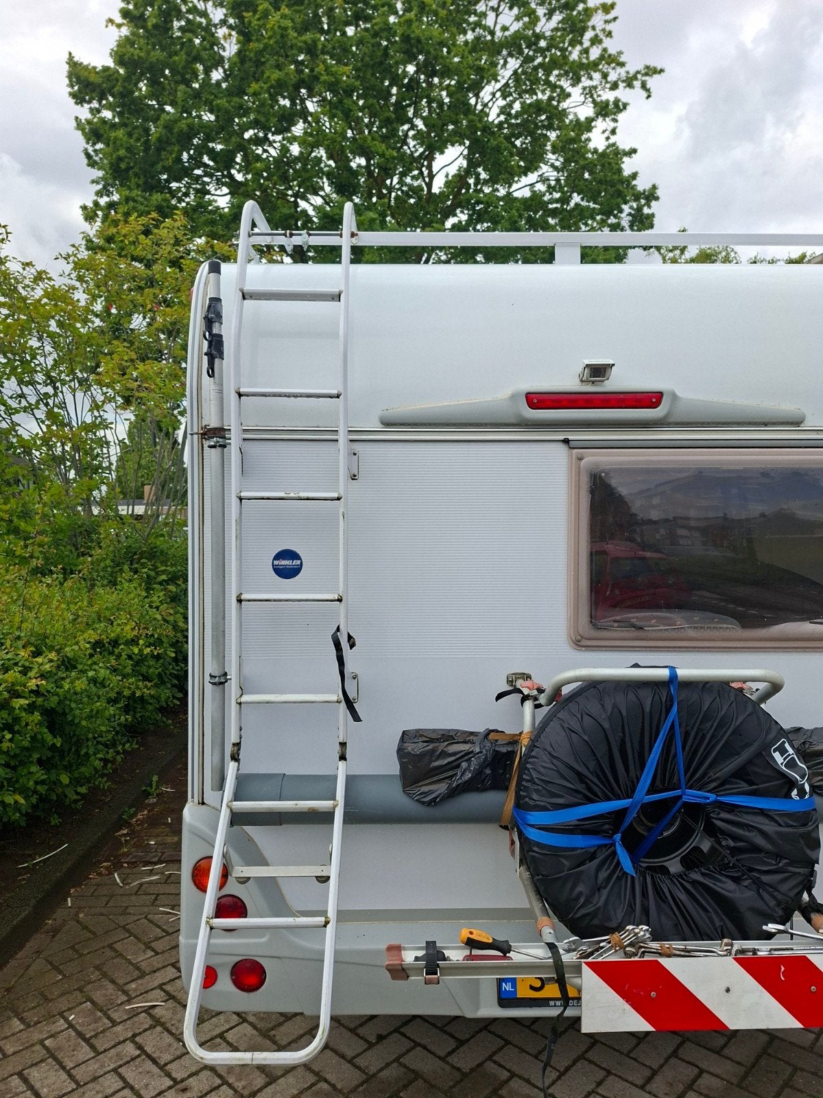 Dakrek met ladder voor Burstner T615 (en andere modellen), Caravans en Kamperen, Camper-accessoires, Ophalen of Verzenden, Gebruikt