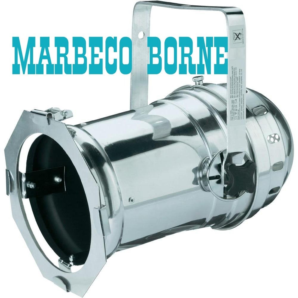 PAR 64 spot, Par Can spot, aluminium zilver, incl PAR lamp, Nieuw, Info@marbeco.nl, BeamZ, Licht