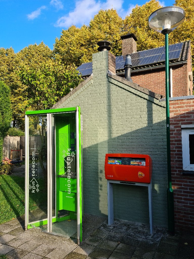 Telefooncel Kpn Telecom, Munttelefoon, Tweelingbrievenbus., Ophalen, Gebruikt