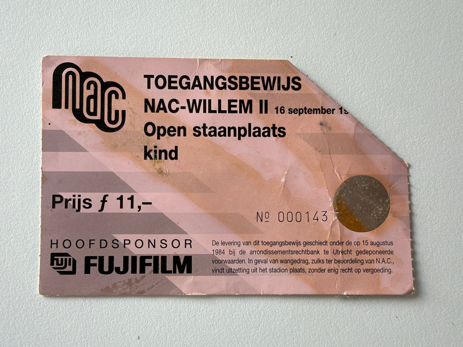 Ticket NAC-Willem II 95/96, Ophalen of Verzenden, Gebruikt, NAC Breda, Overige typen