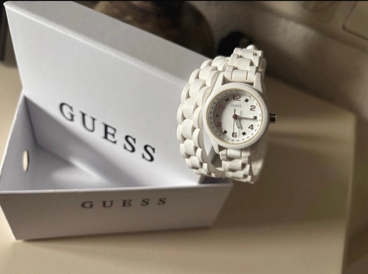 Guess kids kinder horloge /armband wit, Ophalen of Verzenden, Zo goed als nieuw, Wit, Meisje