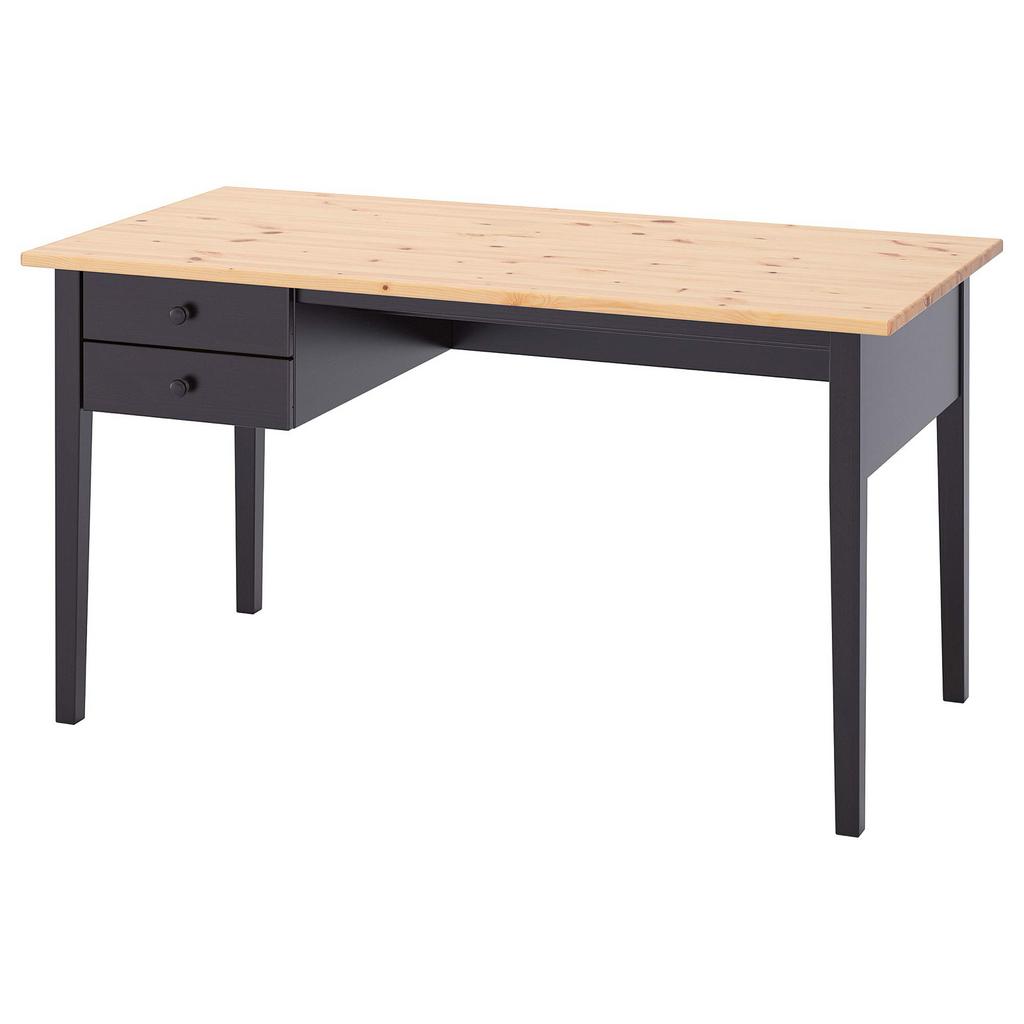 IKEA Arkelstorp Bureau - Zwart/Grenen - GEDEMONTEERD, Zwart, Gebruikt, Scandinavisch, Ophalen of Verzenden