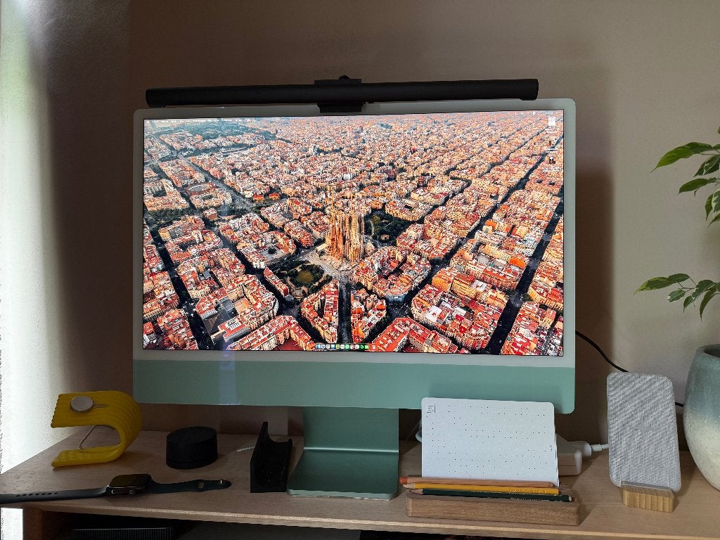 iMac M1 2021 met muis, toetsenbord en lamp, Ophalen, SSD, IMac, 24 inch