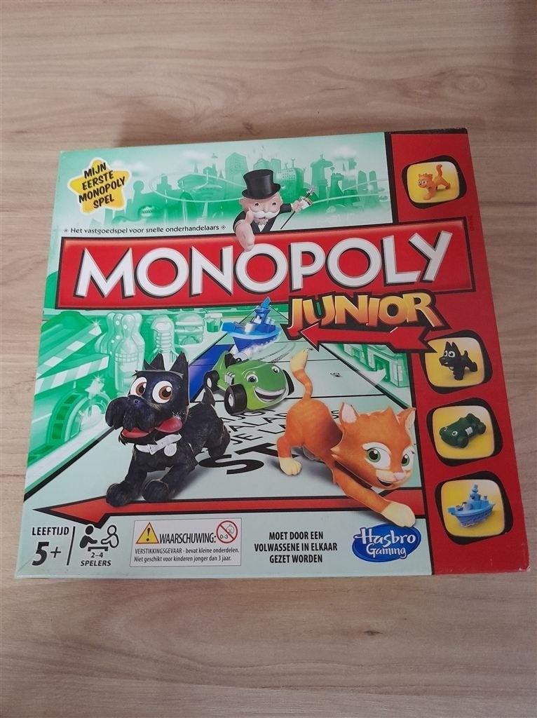 Monopoly juniior met hondje en katje - s1801, Verzenden, Zo goed als nieuw