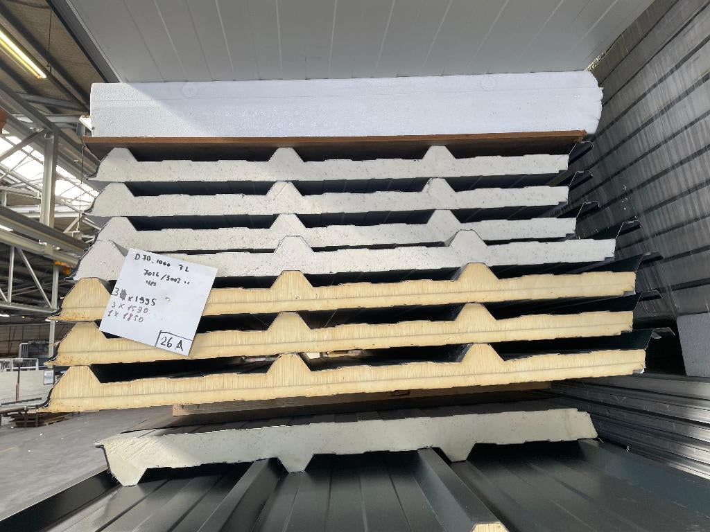 Sandwichpanelen – Dakpanalen – 70 mm dik – Meerdere lengtes, Doe-het-zelf en Verbouw, Platen en Panelen, Ophalen, Zo goed als nieuw