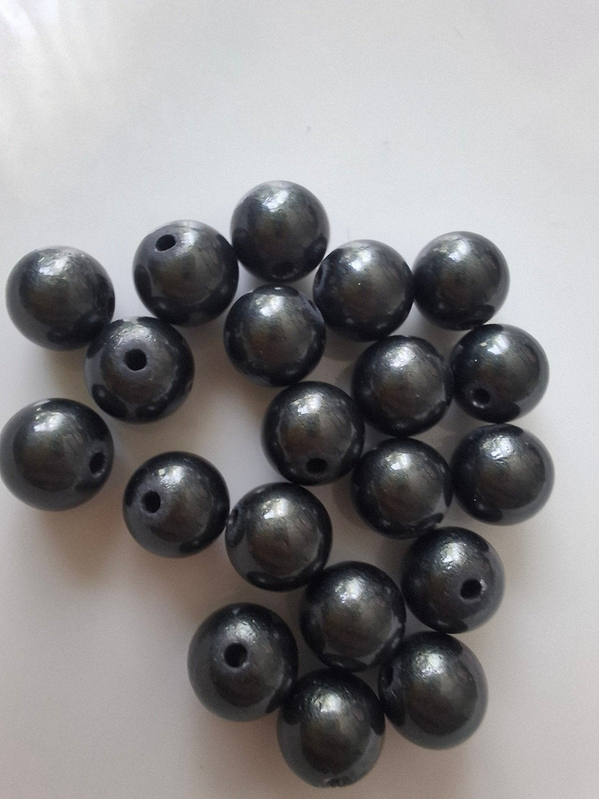 20 stuks 8 mm glaskralen grijs donkergrijs zwart kralen, Hobby en Vrije tijd, Kralen en Sieraden maken, Kraal, -, -, Nieuw