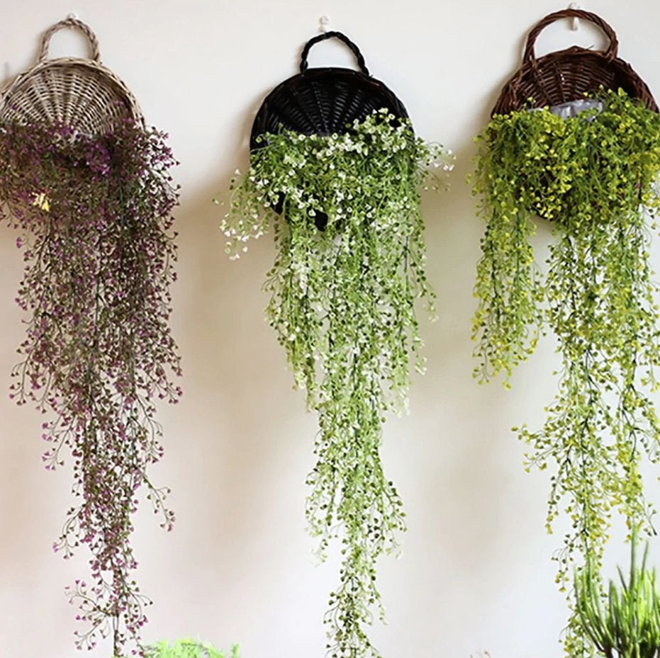 Handgemaakte Bamboe Bloemen Mand / Bloempot Bloembak Hang, Minder dan 30 cm, Verzenden, Rond, Nieuw