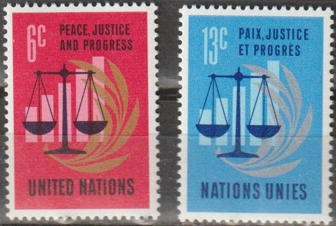 3776. VN New York 229/30 pfr. Gerechtigheid, Verzenden, Postfris, Noord-Amerika