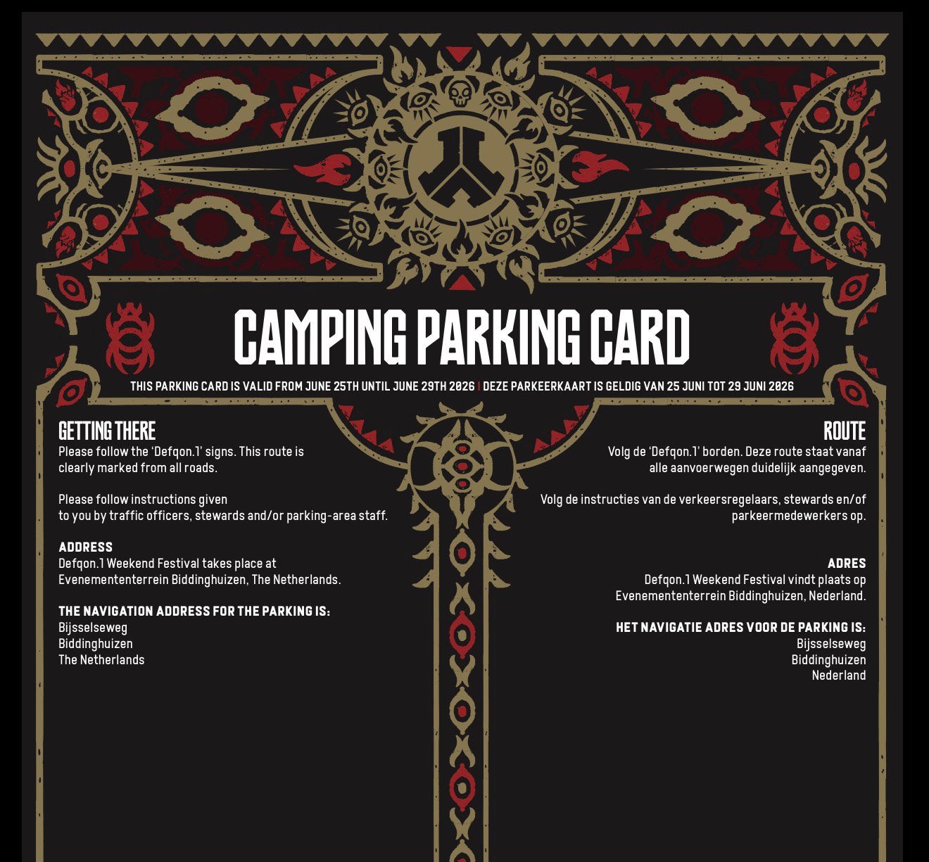 1x Defqon.1 Weekend Parking Ticket, Tickets en Kaartjes, Meerdaags