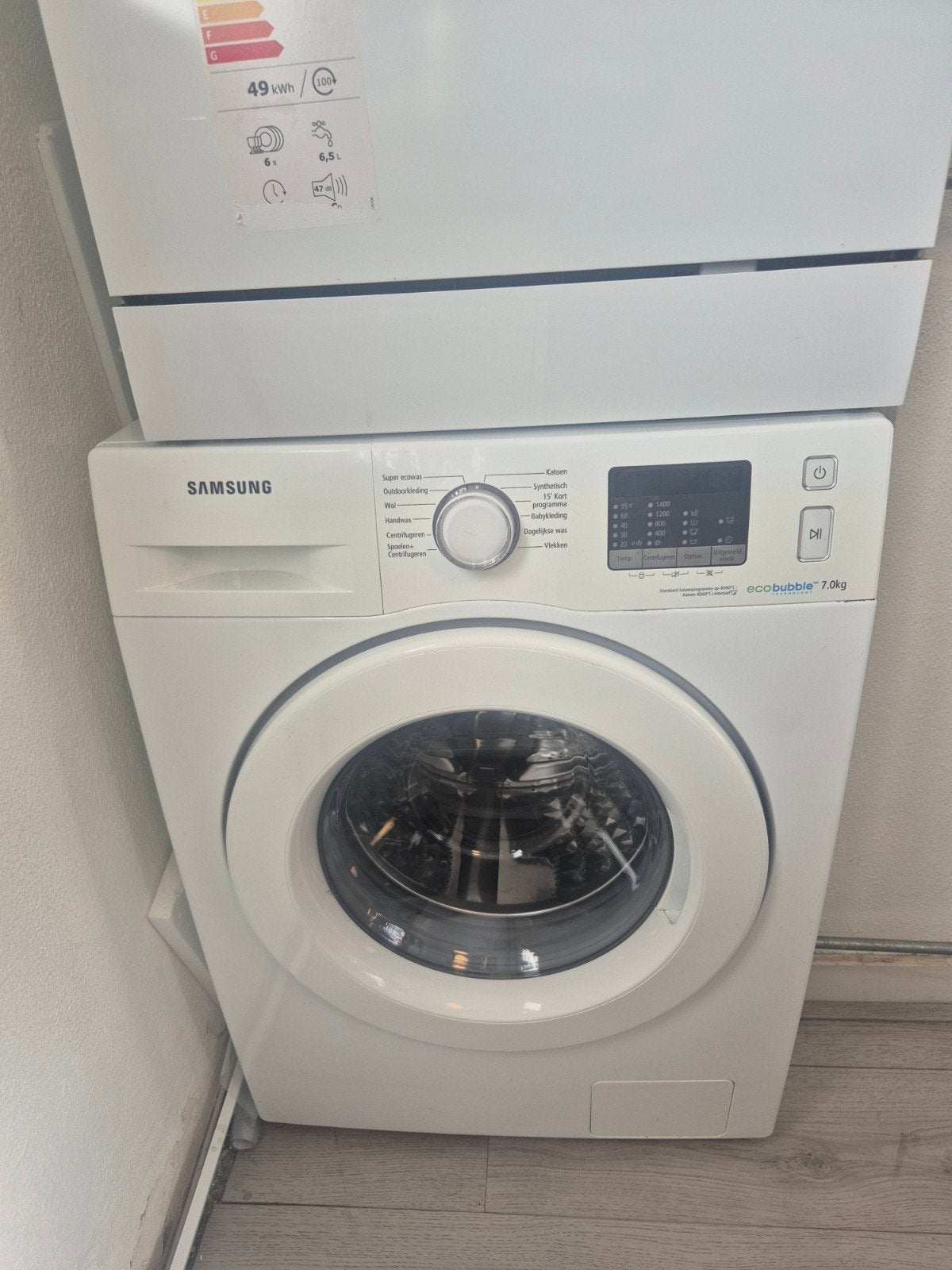 Samsung EcoBubble 7kg Wasmachine, Ophalen, Gebruikt, Voorlader, 85 tot 90 cm
