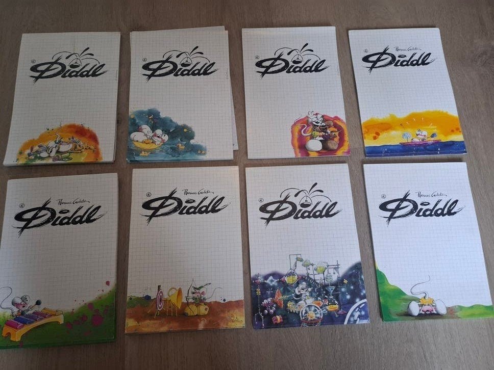 Oude Diddl blaadjes a5  - Diverse ontwerpen, Ophalen of Verzenden, Verschillende figuren, Gebruikt, Papier, Kaart of Schrift