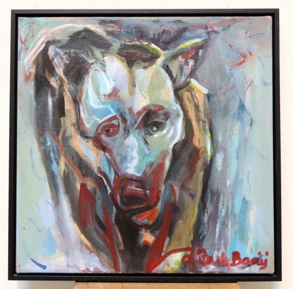Anita de Baaij - schilderij hond, Ophalen of Verzenden
