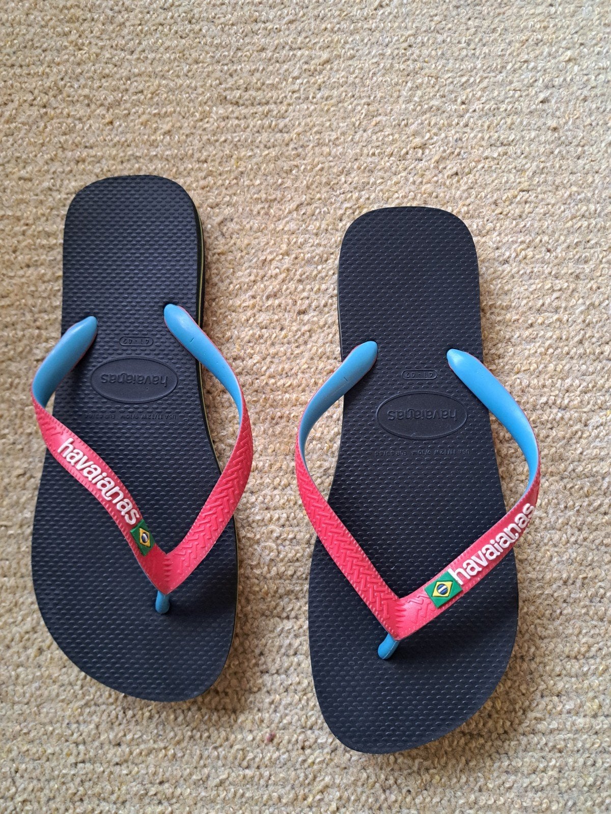 Havaianas slippers maat 41-42, Slippers, Zwart, Ophalen of Verzenden, Zo goed als nieuw