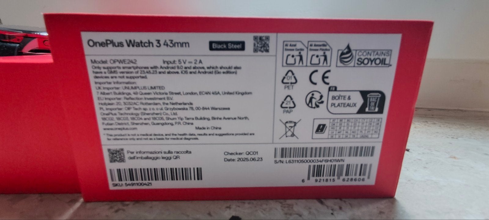 Foto 3 van OnePlus Watch 3 43mm - Zwart (Nieuw in doos)