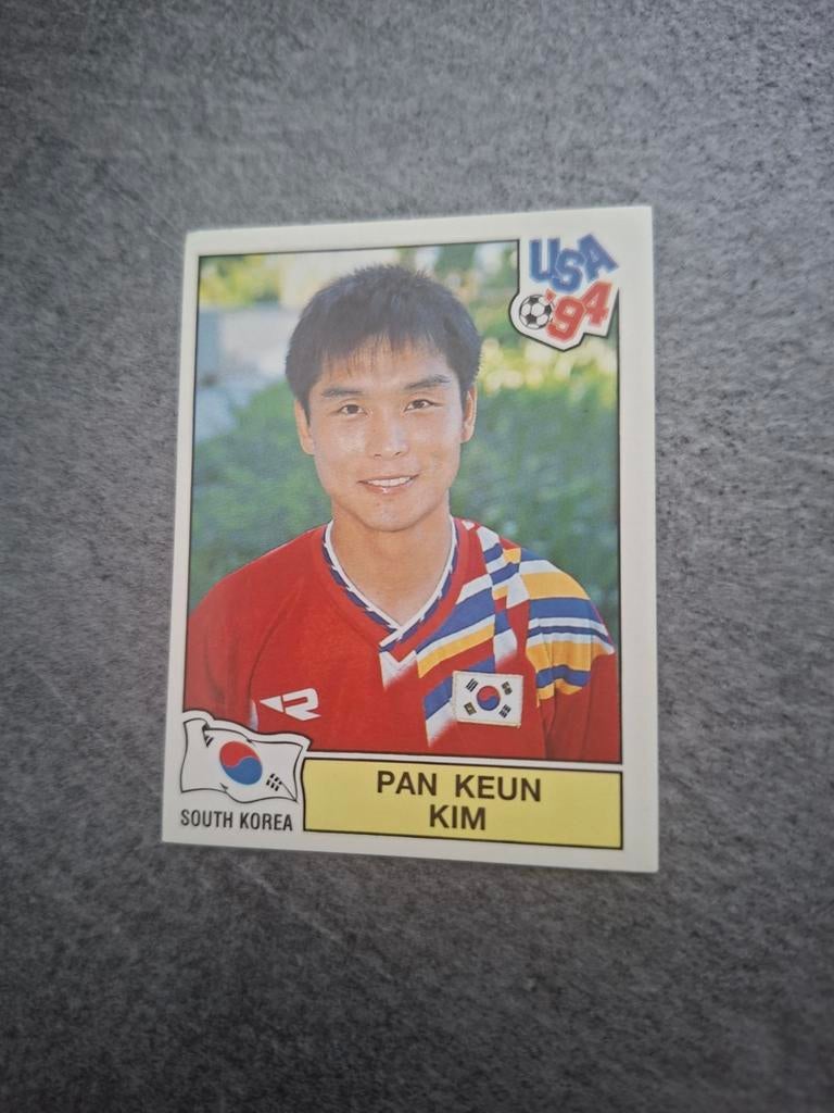 Panini sticker WK 94 USA. Speler Pan Keun Kim Zuid-Korea., Verzenden, Zo goed als nieuw, Sticker