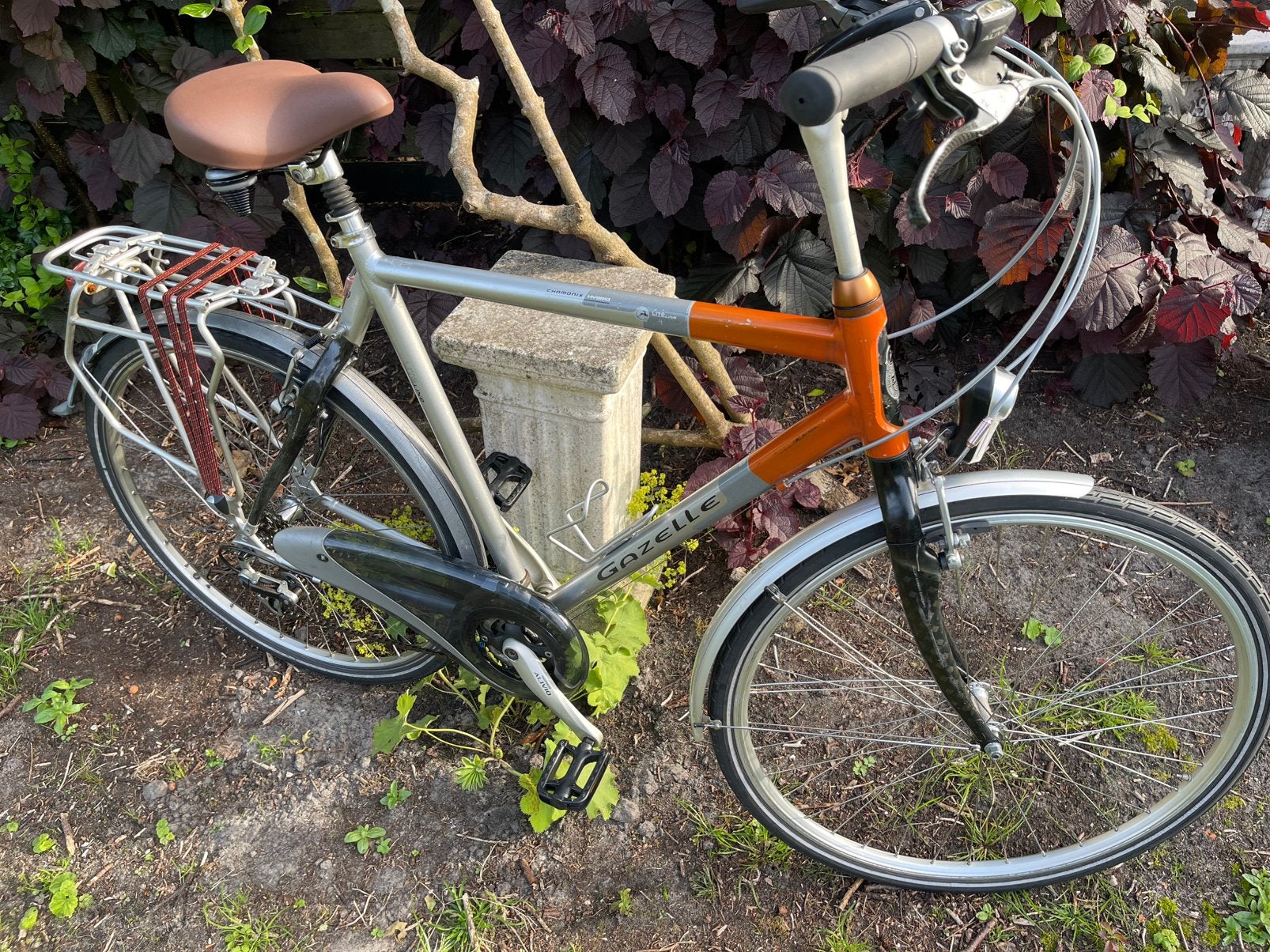 Fijne hoge lichte herenfiets deels carbon Chamonix lite line, Ophalen, Velgrem, Versnellingen, Zo goed als nieuw