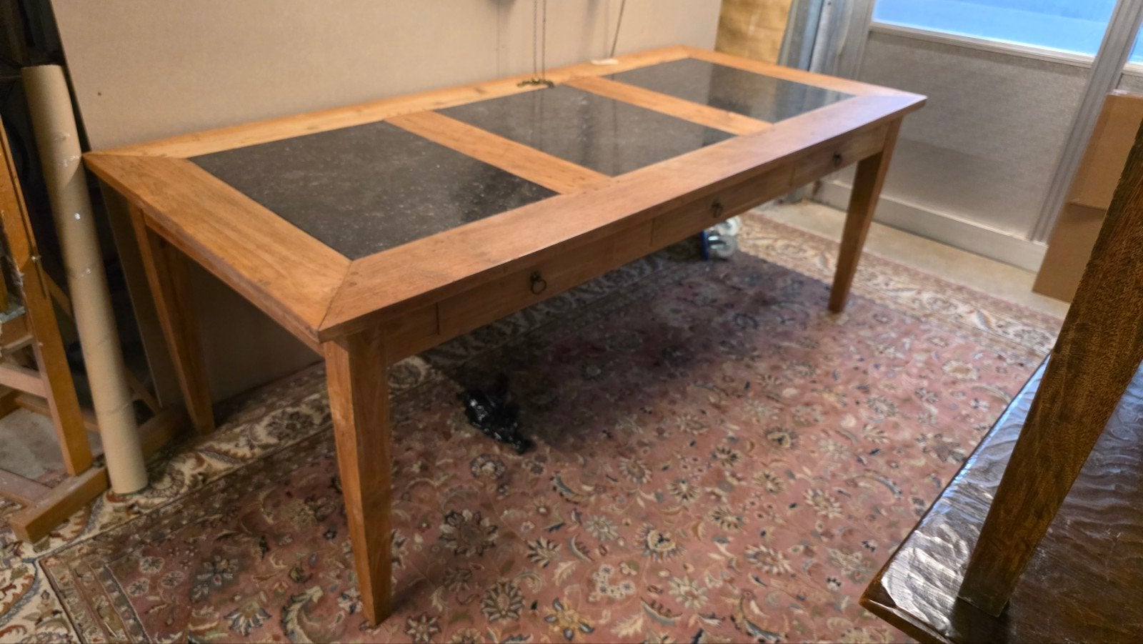 Franse boeren eiken eettafel 220 cm, Antiek en Kunst, Ophalen