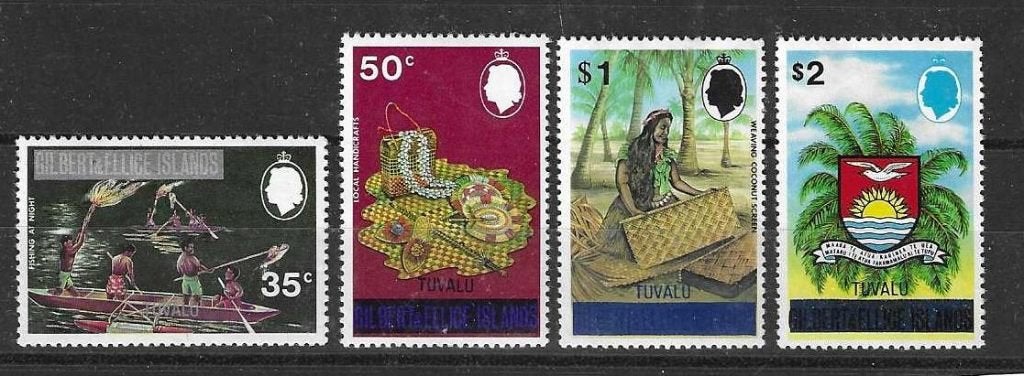 Tuvalu Michel 12-15 ongebruikt, Ophalen of Verzenden