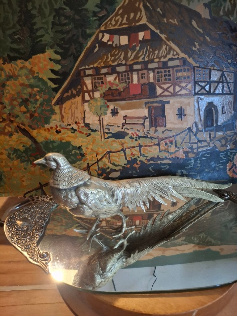 een verzilverde Haan fazant  uit de jaren 1950 geen keuren, Ophalen of Verzenden