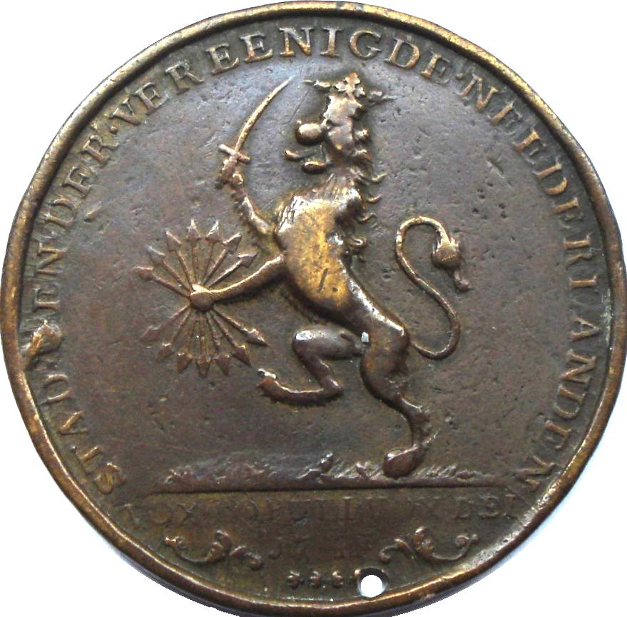 Nederland penning Verheffing Willem IV tot stadhouder 1747, Ophalen of Verzenden, Brons, Nederland