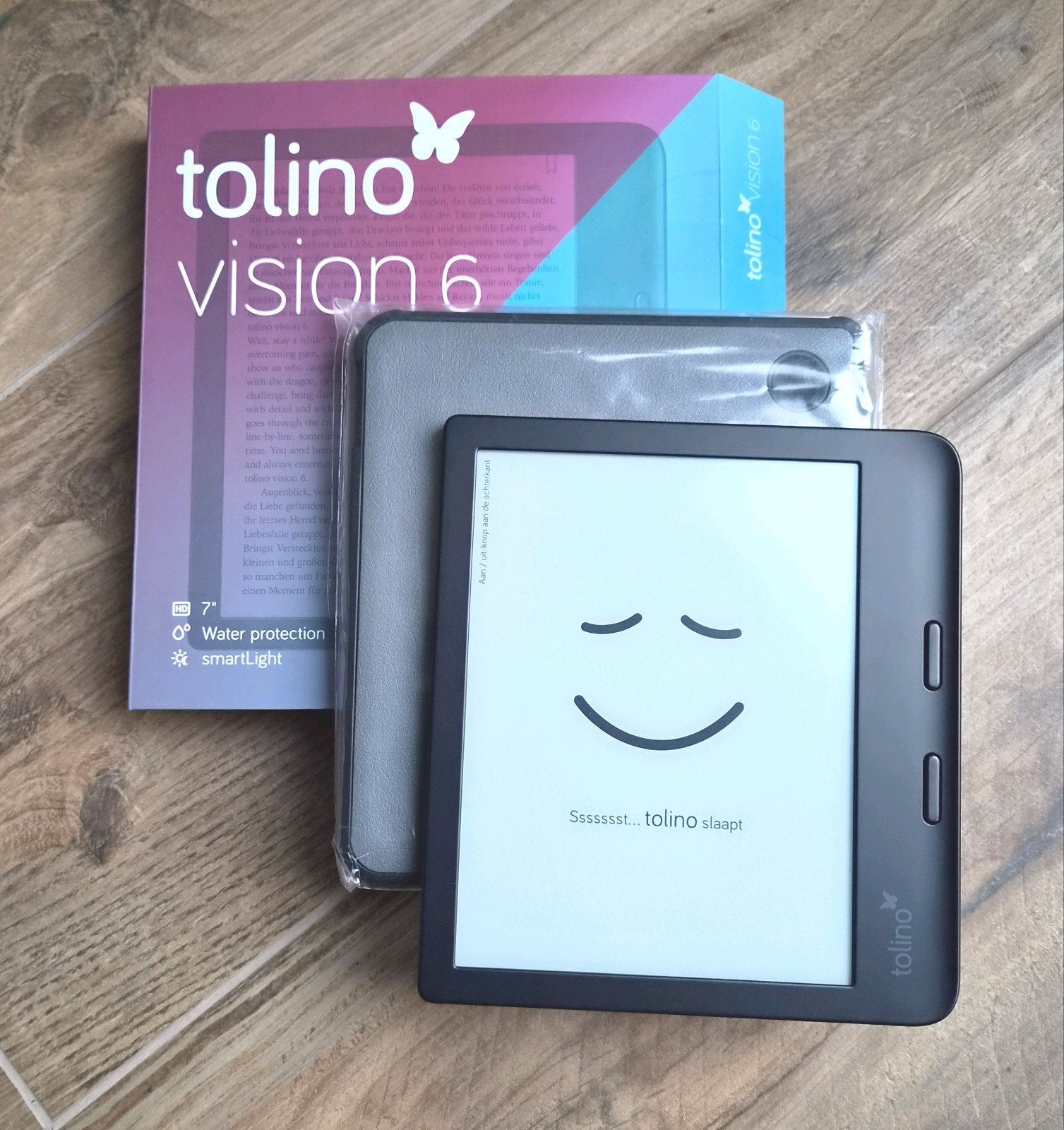 zgan Tolino Vision 6 ereader met nieuwe sleepcover, Computers en Software, Libris Blz, Postbus 1500 Hoevelaken, Ophalen of Verzenden