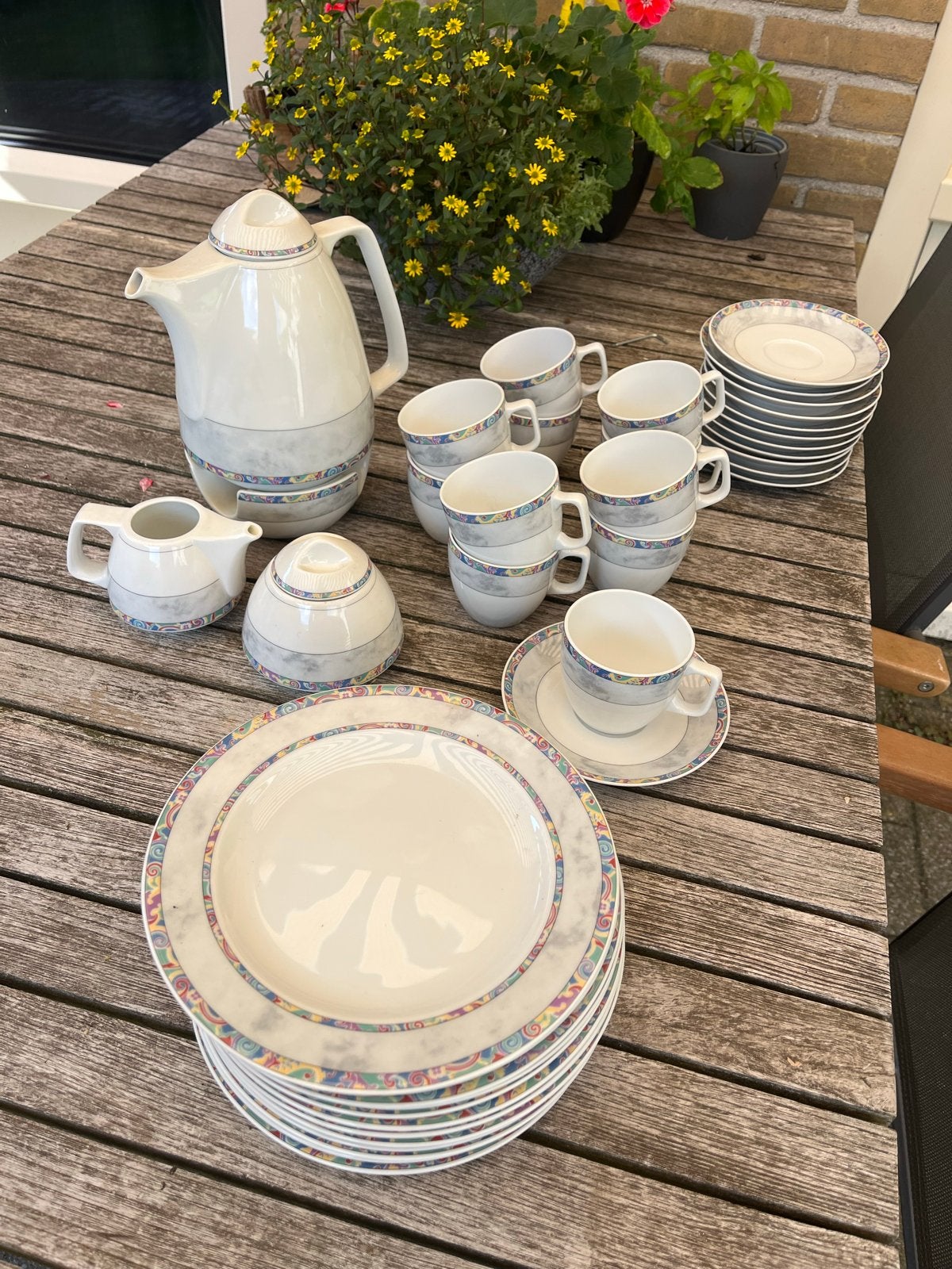 Eschenbach Summit Gipsy Koffieservies 12 pers. met gebaksbor, Ophalen, Gebruikt, Overige merken, Modern
