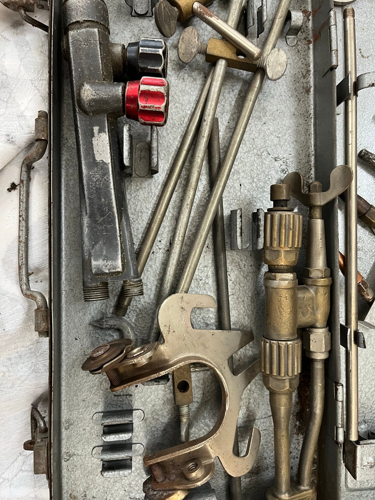 Vintage lasapparaat/snijbrander set in metalen koffer, Doe-het-zelf en Verbouw, Ophalen of Verzenden, Gebruikt, Minder dan 150 ampère