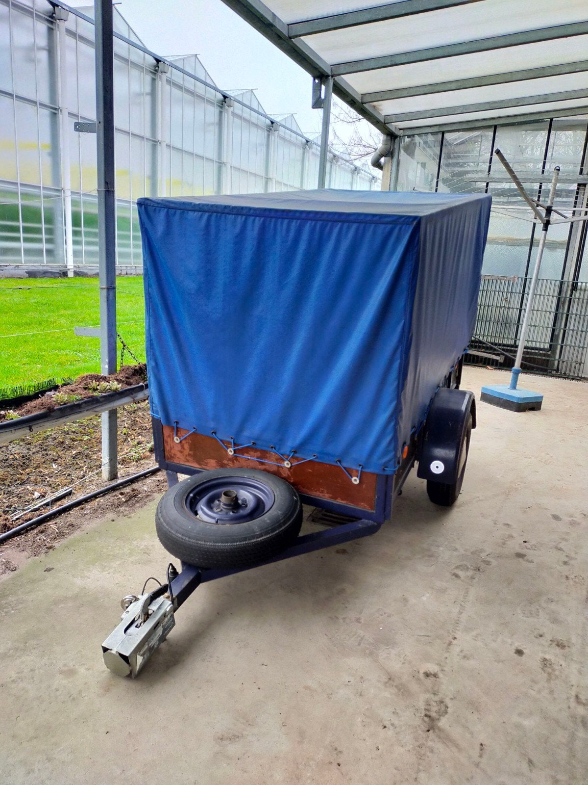 Aanhangwagen met huif en reservewiel., Auto diversen, Aanhangers en Bagagewagens, Ophalen, Gebruikt