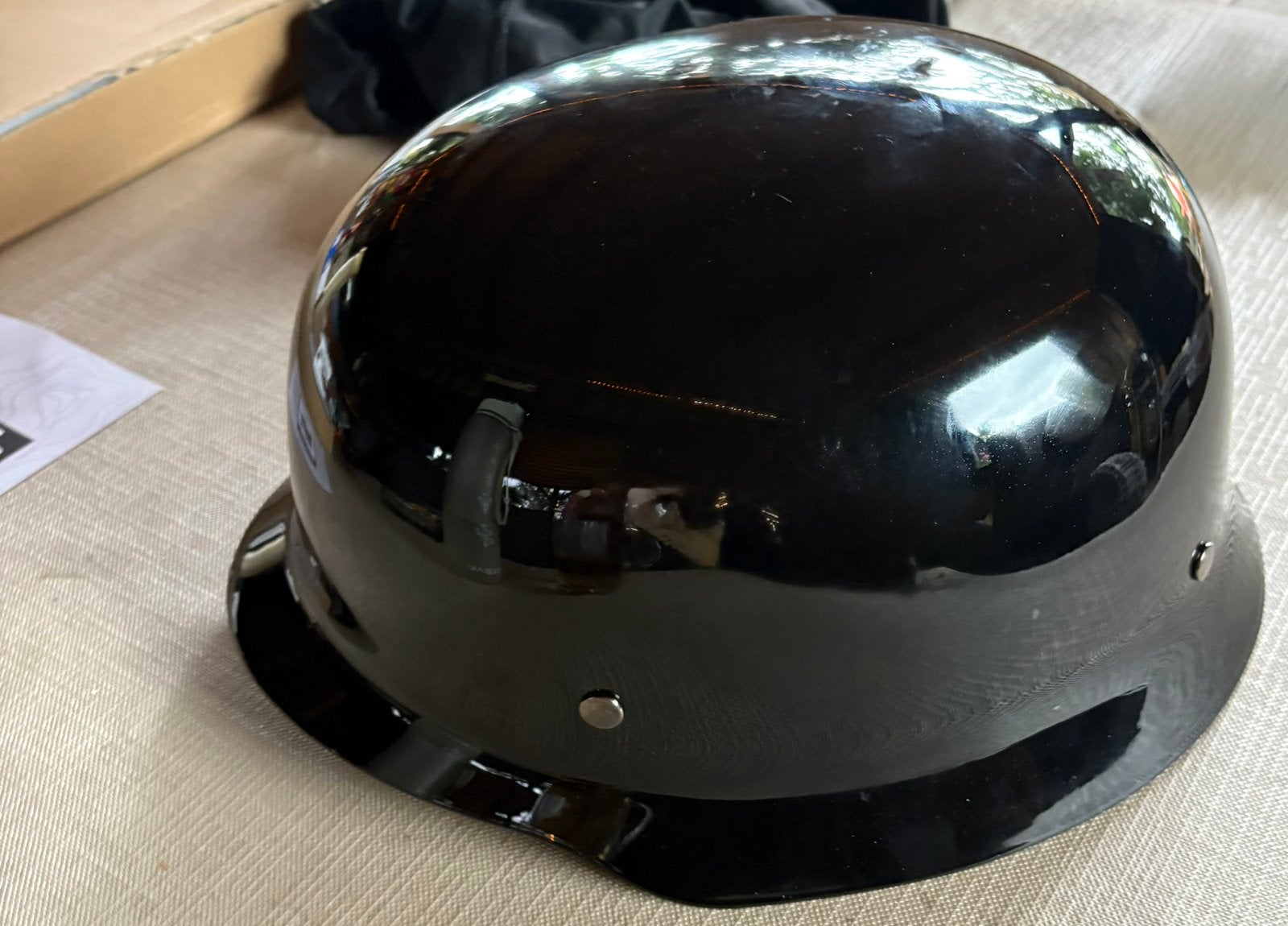 Nieuwe zwarte chopper motorhelm maat L – DOT – half helmet, Ophalen of Verzenden, Nieuw